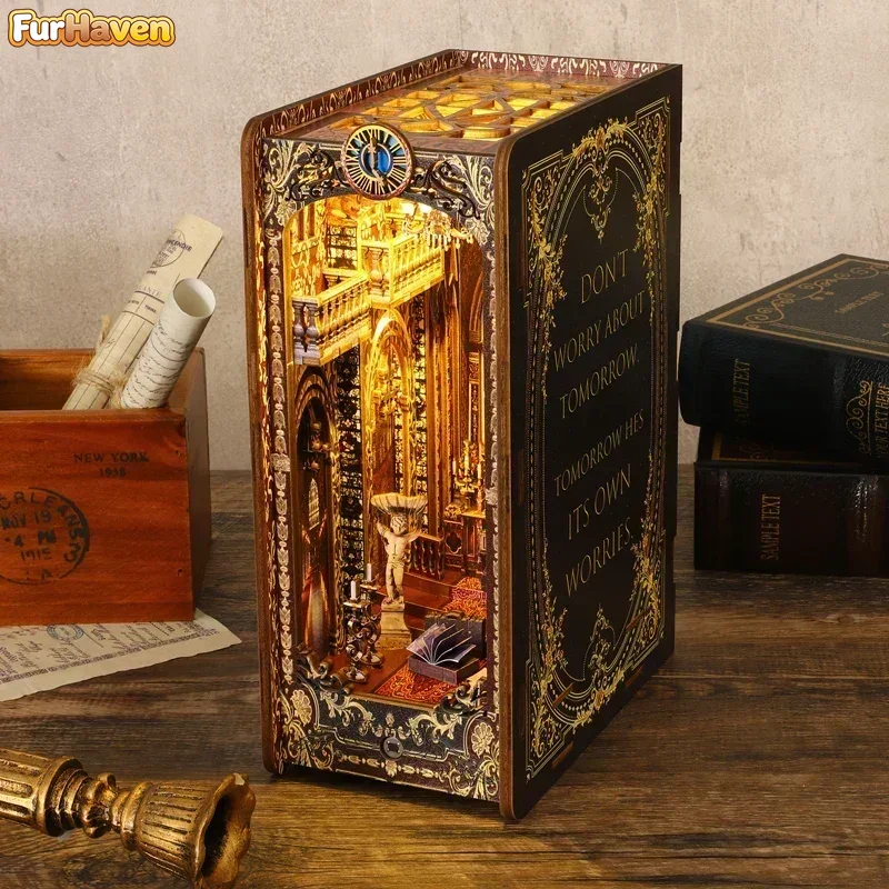 Diy Wooden Book Nook Kit Shelf Insert - Наборы для самостоятельной сборки деревянных миниатюрных